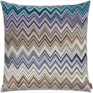 Missoni Home Jarris Cushion Blue, Square Throw Pillow 16x16” Zigzag Accent